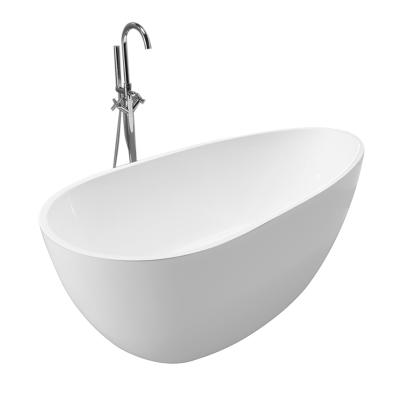 China Eco-friendly Material High Quality Solid Surface Acrylic White Elegant Freestanding Bathtub For Hotel for sale