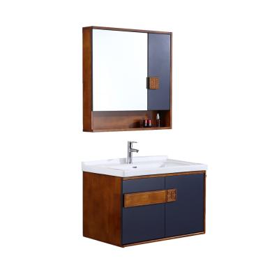 China Environmental Friendly New Arrive Wooden Vanity Sanitary Ware Sink Hanging Luxury Bathroom Cabinets for sale