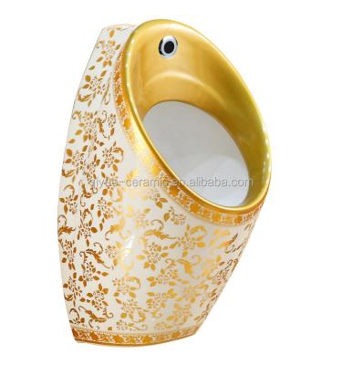 China Sensor Urinal Hotel Bathroom Man Urinal Wall Hung Gold Urinal Set With Sensor for sale