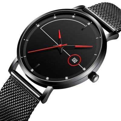 China Luxury Mesh Steel Waterproof Ultra Thin Quartz Watch Men Wristwatches Newest Fashion Water Resistant Style Men's Casual Watches for sale