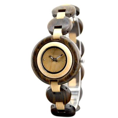 China New Style Water Resistant Large Lady Simple Design Luxury Wooden Strap Women's Watch Gift Wrist Watch for sale