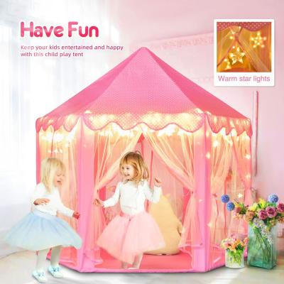 China Sports Toy Princess Tent for Girls with Star Lights Girls Toy Playhouse Princess Castle Kids Small Play Tent for sale