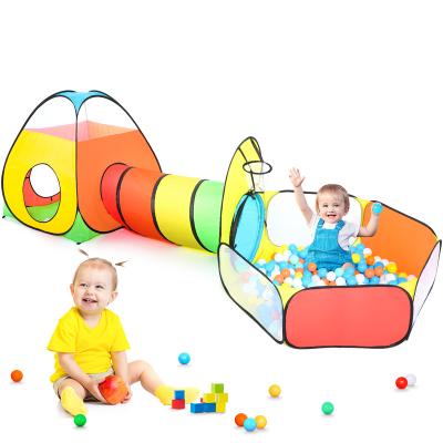 China Soft Ball Pit Tent Kids Toy 3 Pcs Kids Tunnel For Toddlers Jump Up Play Tunnel Tent For Babies Toys For Children for sale