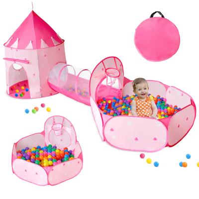 China Soft Ball Pit Tent Kids Toy 3 Pcs Kids Tunnel For Toddlers Jump Up Play Tunnel Tent For Babies Toys For Children for sale