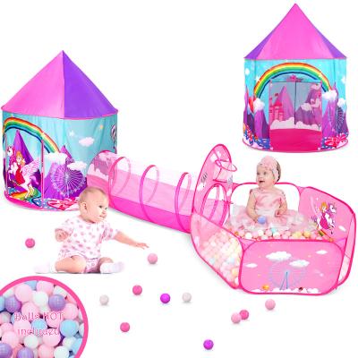 China Soft Ball Pit Tent Kids Toy 3 Pcs Kids Tunnel For Toddlers Jump Up Play Tunnel Tent For Babies Toys For Children for sale