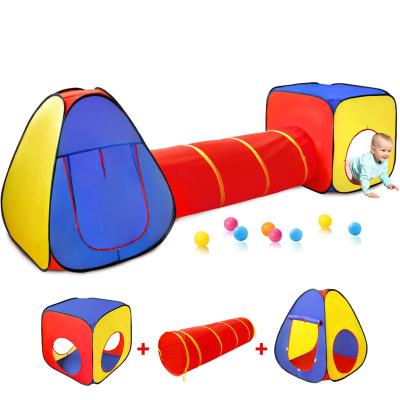 China Soft Ball Pit Tent Kids Toy 3 Pcs Kids Tunnel For Toddlers Jump Up Play Tunnel Tent For Babies Toys For Children for sale