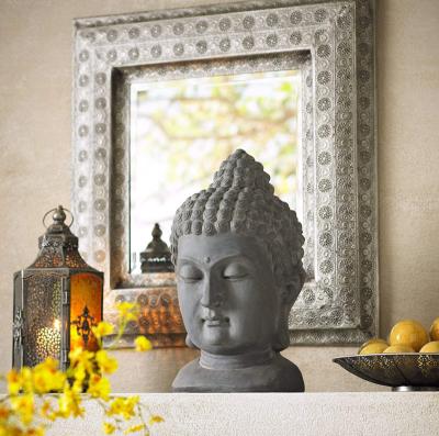 China Modern custom design wholesale outdoor garden decorativeresin sculpture stone effect buddha head statue for sale