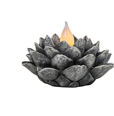 China Modern Outdoor Lotus Flower Solar Powered LED Decor Garden Light for sale