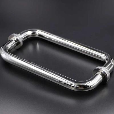 China Modern polished stainless steel glass door handle for bathroom door for sale