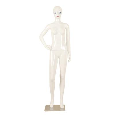 China Realistic female mannequin cheap faceless ABS plastic glossy white body full body for fashion clothes display for sale