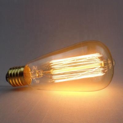 China Factory Direct Sales E26 E27 Edison Retro Glass 25W 40W 60W Indoor Globe Incandescent Candle Lights Tungsten Filament Bulb for sale