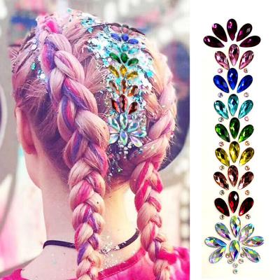 China Temporary Vanish Party Body Eyes Glitter Self Adhesive Crystal Face Jewels Temporary Tattoo Sticker Festival Party Body Forehead Hair Stickers for sale