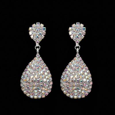 China Wholesale CLASSIC Bridal Party Earring Jewelry Wholesale Rhinestone Fashion Drop Earring Luxury Fashion Drop Earring for sale