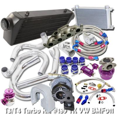 China Turbo Kit For V*W Golf Wholesale T3/T4 Turbo Kit & Oil Cooler Complete Kits Fit For 98-05 V*W Golf Jetta GTI 1.8T Bolt On for sale