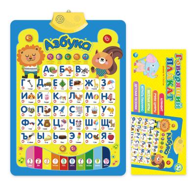 China Playing Teaching Animals/Numbers/Colors/Fruits/Alphabets/Letters English-Spanish Speaking Double Chart Wall Chart For Kids ABC Alphabet Poster for sale