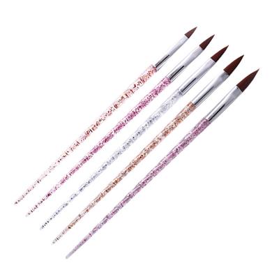 China Beauty Care Make Tools 5 Pcs Acrylic Nail Art Crystal Brush UV Gel Painting Dotting Pen Carving Tips Manicure Salon Tools for sale