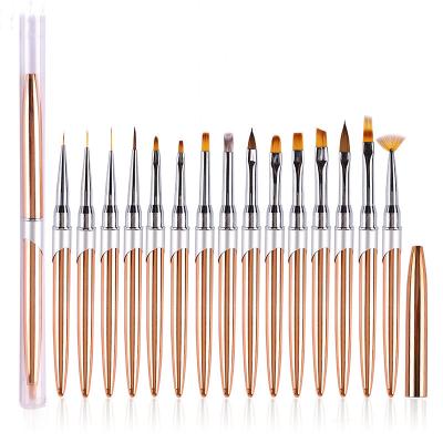 China Beauty Care Makeup Tools Brush Drawing Light Therapy Metal Rod Nail Pen Customizable Logo Set for sale