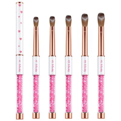 China Beauty Care Make Tools Private Label Art Brushes Acrylic Size 16 Pink Nail Brush for sale