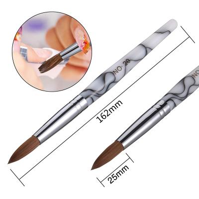 China NAIL China Manufacture 100% Pure Kolinsky Sand Hair Round Acrylic Nail Brush Nail Tool Brush Paint Different Size for sale