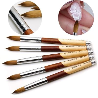 China NAIL 2022 Success 100% Top Quality Kolinsky Sand Hair Acrylic Nail Brush Liquid Glitter Handle For Manicure Tools for sale