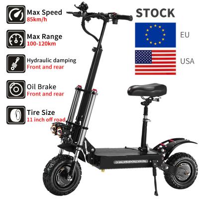 China Unisex No Taxes 38Ah Powerful Motor 60V 5600W 85km/h Fast Off Road Dual Us Warehouse Electric Scooter With Seat For Adult for sale