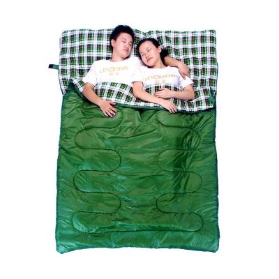 China Outdoor Portable Envelope Sleeping Bag Warm And Cold Double Type Heavy Duty Cotton Sleeping Bag For Winter for sale