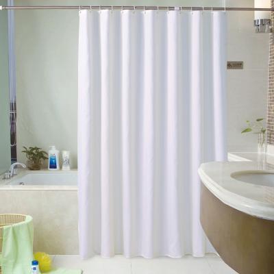 China Sustainable Pure White Shower Bathroom Curtain Cloth With Customized Shower Curtain for sale