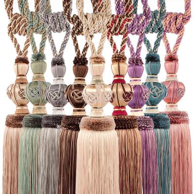 China Styles Luxury Curtain Tassel Tiebacks Hanging Ball Decorative Beaded Large Tassels For Curtain Accessories for sale