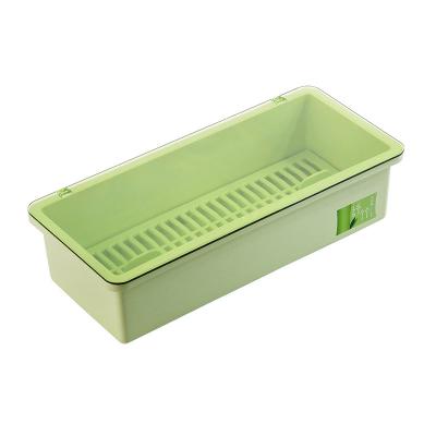 China Household Sustainable Bamboo Fiber Chopstick Dustproof Box With Lid, Kitchen Tableware Spoon Drain Storage Box for sale