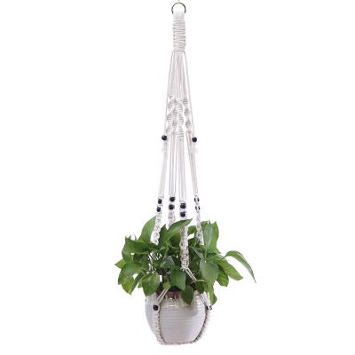 China 2021 Factory new breathable Amazon home decor flower pot mesh bag hanger handmade diy woven hanging basket for sale