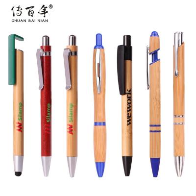 China Pen China Factory Cheap Promotional Pen Multifunctional Wood Bamboo Ball Pen With Custom Logo Print for sale