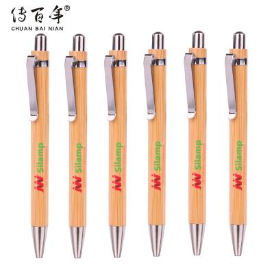 China Hot Sales Promotional Gift Pen Eco-Friendly Reused Wooden Bamboo Ball Pen With Logo Print for sale