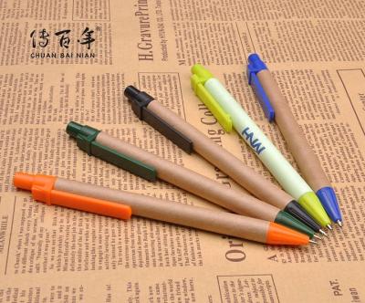 China Promotional Pen Small MOQ Paper Pens With Logo Print for sale