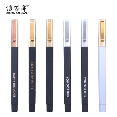 China Promotional Pen China Manufacturer Hotel Square Shaped Rubber Ball Pen With Custom Color Cover for sale