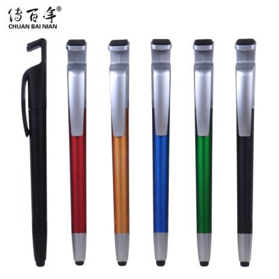 China Promotional Pen Amazon Hot Selling Stationery Mobile Phone Stand Holder Pen with Stylus and Screen Cleaner for sale