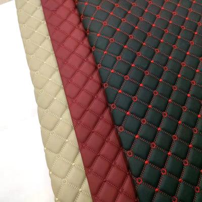 China Latest Design Waterproof Embroidery PU PVC Synthetic Leather With Foam For Car Seat For Furniture for sale