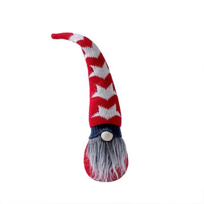 China Christmas classic handmade decoration toy plush faceless doll knitted hat old man bearded faceless Independence Day for sale