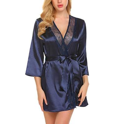 China New Arrival S-XXL Summer Kimono Style Women Silky Bathrobes Ladies Loungewear Light Weight Long QUICK DRY Soft Sleepwear Robe Gowns for sale