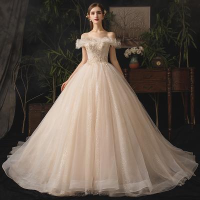 China New Arrival Custom Temperament Dry Cleaning Plus Size Bride Super Luxury Ball Gown Slim Princess Clog-Tailed Fairy Wedding Dress for sale