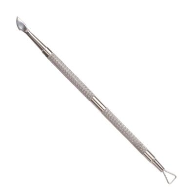 China Easy to Use High Quality Double Nail Cuticle Pusher Stainless Steel Round Nail Tools Metal Cuticle Pusher for sale