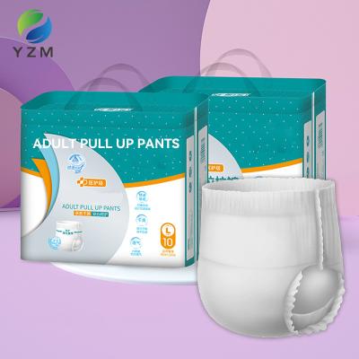 China Stretchable Unisex Disposable Pull Up Pants For Adults Heavy Absorbency for sale