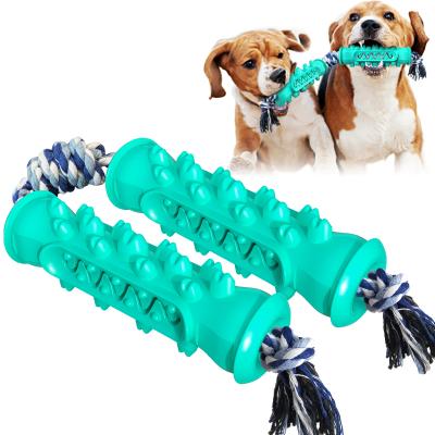 China Viable Pet Toy Double Serration with Rope Stick Anti-bite Molar Rope Serrated Molar Stick Dog Toys for sale