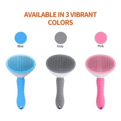 China Viable Shape Hair Removal Comb Pet Hair Removal One-Click Automatic Hair Removal Grooming Cat Dog Comb Brush for sale