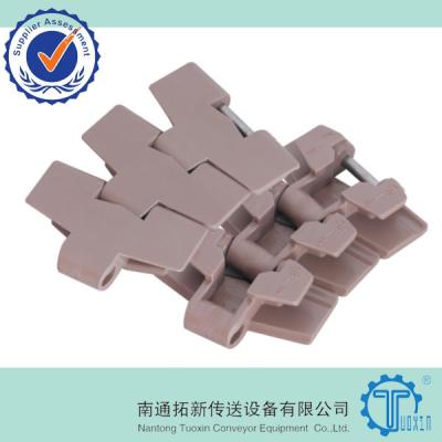 China Food / Dairy / Beverage Side Flexing Small Radius 880 TAB Conveyor Plastic Chain for sale