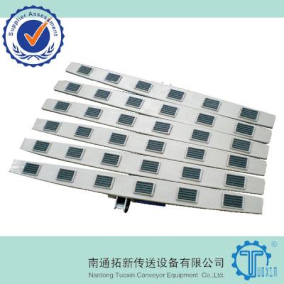 China All kinds of Lateral Deflection Chain Conveyors 1873SE side flexing plastic plate top chain with rubber for spiral conveyors for sale