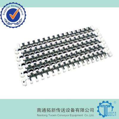 China Bakery / Dairy Products / Packaging / Beverage / Food Modular Plastic Conveyor Belt M2540 With Rubber for sale