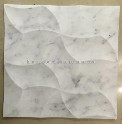 China White Natural Water Jet Marble Tile Art Mosaic 3D Carrara Stones New Modern Goods For Living Room Backsplash for sale