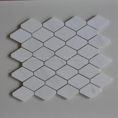 China Parquet white dolomite marble mosaic, stone mosaic slab for home decorations for sale