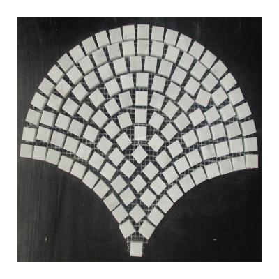 China Wholesale CLASSIC Small White Mix Wholesale White Mosaic Mix Helix Shaped Factory Style Garden Path Use Area Backsplash Tile Helix Shaped Marble for sale