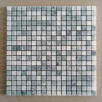 China Ming Green Honed Square Marble Floor Use Mosaic Tile Bathroom Renovations Modern Light Stone Small for sale